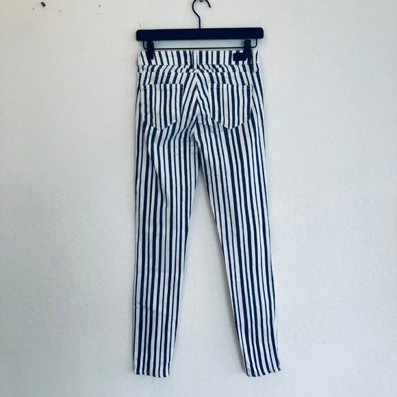 Paige Verdugo Blue and White Stripe Jeans - Picture 9 of 14